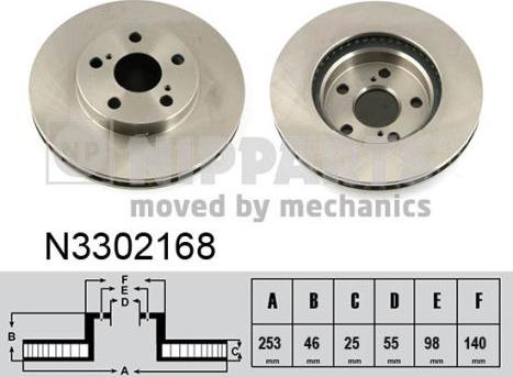 Nipparts N3302168 - Тормозной диск autospares.lv