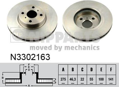 Nipparts N3302163 - Тормозной диск autospares.lv