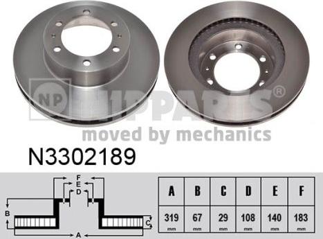 Nipparts N3302189 - Тормозной диск autospares.lv