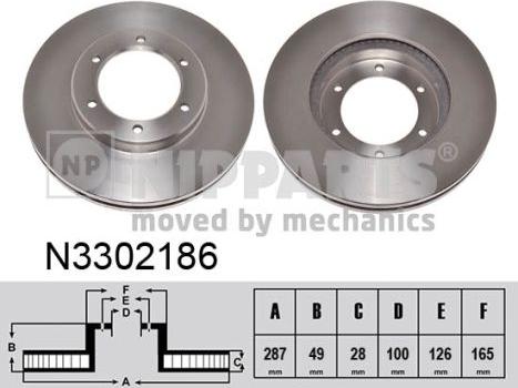 Nipparts N3302186 - Тормозной диск autospares.lv