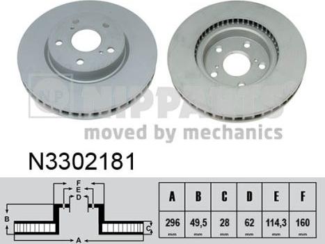 Nipparts N3302181 - Тормозной диск autospares.lv