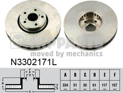 Nipparts N3302171L - Тормозной диск autospares.lv