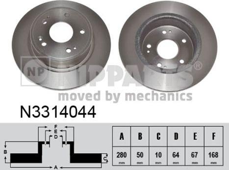 Nipparts N3314044 - Тормозной диск autospares.lv