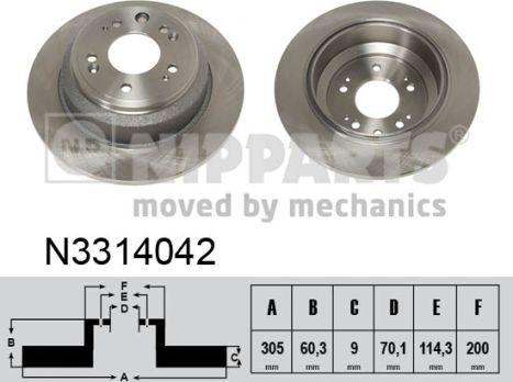 Nipparts N3314042 - Тормозной диск autospares.lv