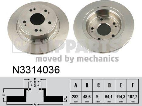 Nipparts N3314036 - Тормозной диск autospares.lv