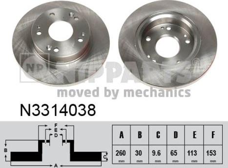 Nipparts N3314038 - Тормозной диск autospares.lv