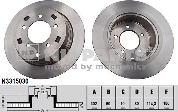 Nipparts N3315030 - Тормозной диск autospares.lv