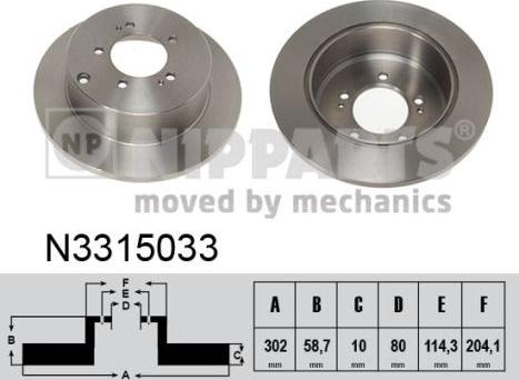 Nipparts N3315033 - Тормозной диск autospares.lv