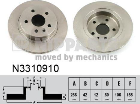 Nipparts N3310910 - Тормозной диск autospares.lv