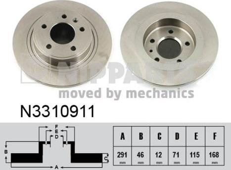 Nipparts N3310911 - Тормозной диск autospares.lv