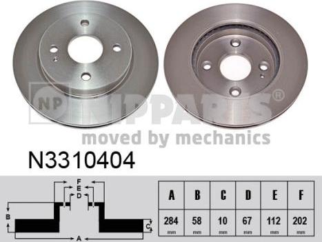 Nipparts N3310404 - Тормозной диск autospares.lv