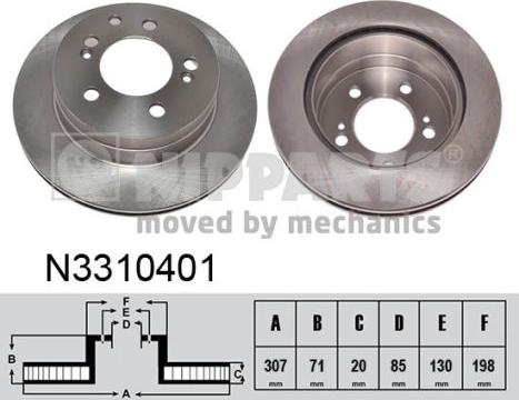 Nipparts N3310401 - Тормозной диск autospares.lv