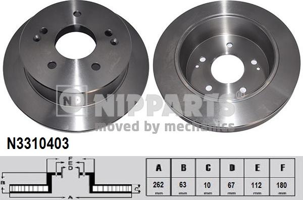 Nipparts N3310403 - Тормозной диск autospares.lv