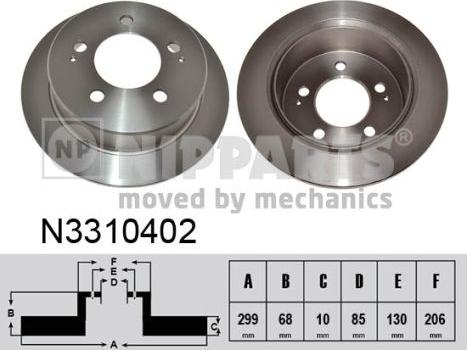 Nipparts N3310402 - Тормозной диск autospares.lv