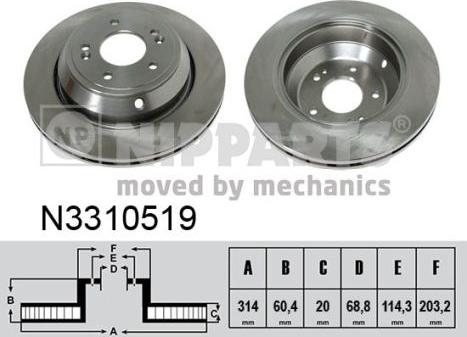 Nipparts N3310519 - Тормозной диск autospares.lv