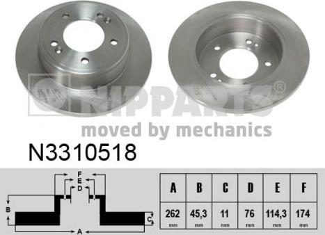 Nipparts N3310518 - Тормозной диск autospares.lv