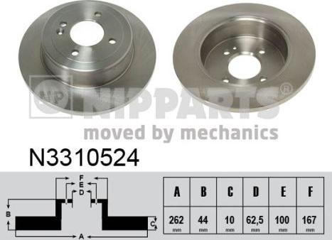 Nipparts N3310524 - Тормозной диск autospares.lv