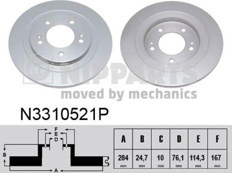 Nipparts N3310521P - Тормозной диск autospares.lv