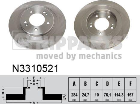 Nipparts N3310521 - Тормозной диск autospares.lv