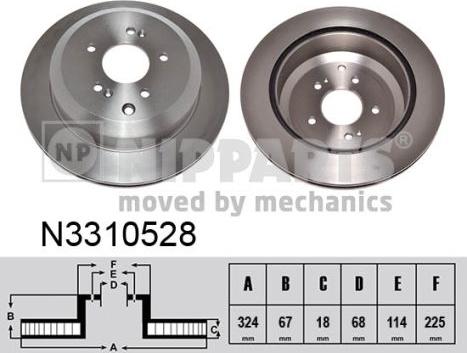 Nipparts N3310528 - Тормозной диск autospares.lv