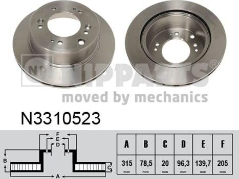 Nipparts N3310523 - Тормозной диск autospares.lv