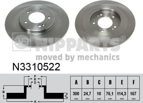 Nipparts N3310522 - Тормозной диск autospares.lv
