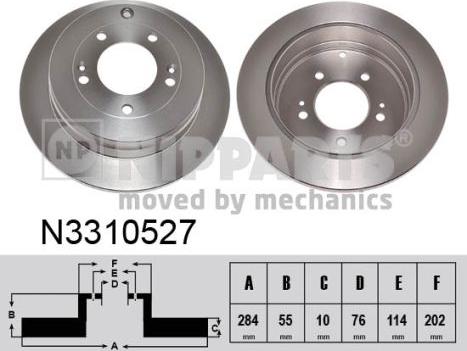 Nipparts N3310527 - Тормозной диск autospares.lv