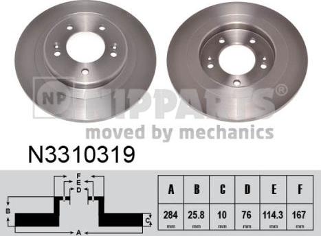 Nipparts N3310319 - Тормозной диск autospares.lv