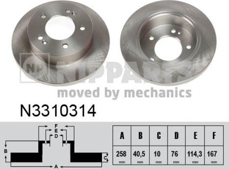 Nipparts N3310314 - Тормозной диск autospares.lv