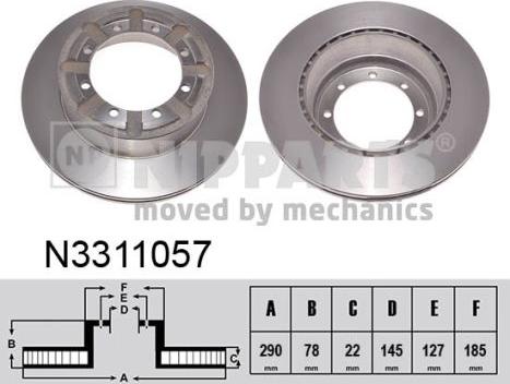 Nipparts N3311057 - Тормозной диск autospares.lv