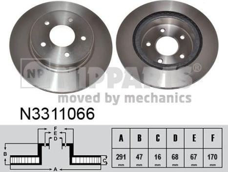 Nipparts N3311066 - Тормозной диск autospares.lv