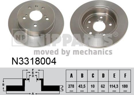 Nipparts N3318004 - Тормозной диск autospares.lv