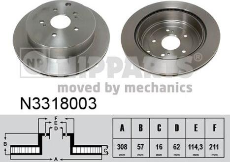 Nipparts N3318003 - Тормозной диск autospares.lv