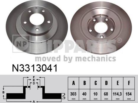 Nipparts N3313041 - Тормозной диск autospares.lv