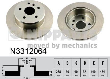 Nipparts N3312064 - Тормозной диск autospares.lv