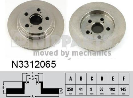 Nipparts N3312065 - Тормозной диск autospares.lv