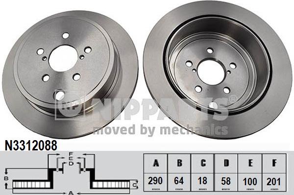 Nipparts N3312088 - Тормозной диск autospares.lv