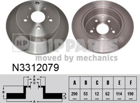 Nipparts N3312079 - Тормозной диск autospares.lv