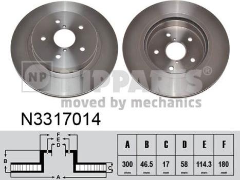 Nipparts N3317014 - Тормозной диск autospares.lv