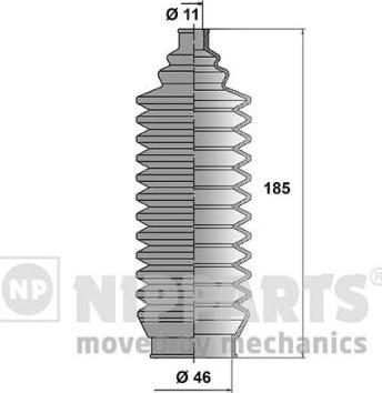 Nipparts N2845004 - Комплект пыльника, рулевое управление autospares.lv