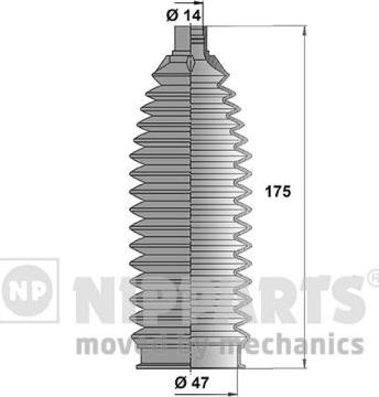 Nipparts N2845006 - Комплект пыльника, рулевое управление autospares.lv