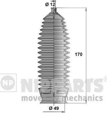 Nipparts N2840507 - Комплект пыльника, рулевое управление autospares.lv