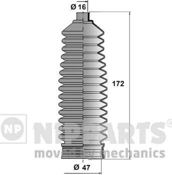 Nipparts N2840514 - Комплект пыльника, рулевое управление autospares.lv