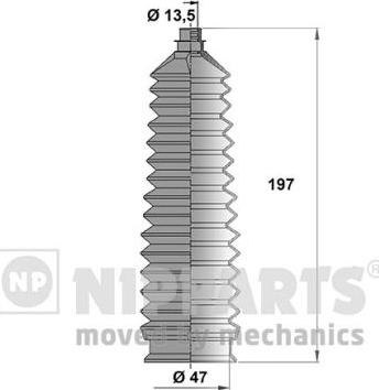 Nipparts N2840309 - Комплект пыльника, рулевое управление autospares.lv