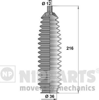 Nipparts N2841024 - Комплект пыльника, рулевое управление autospares.lv