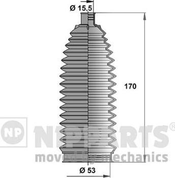 Nipparts N2842041 - Комплект пыльника, рулевое управление autospares.lv