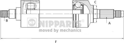 Nipparts N2805000 - Приводной вал autospares.lv