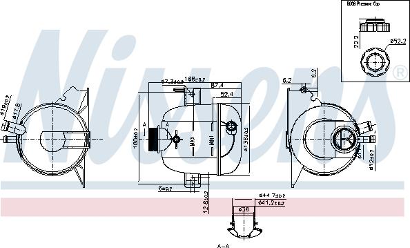 Nissens 996118 - Компенсационный бак, охлаждающая жидкость autospares.lv