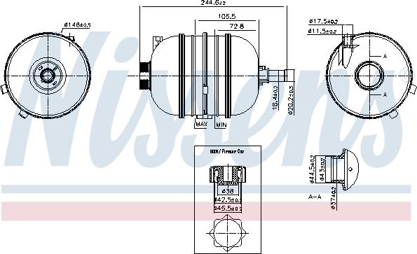 Nissens 996126 - Компенсационный бак, охлаждающая жидкость autospares.lv