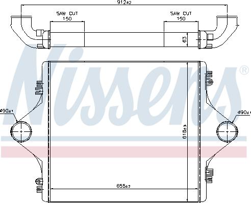 Nissens 96977 - Интеркулер, теплообменник турбины autospares.lv